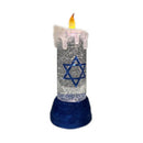 Melrose Hanukkah Candle Snow Globe 9.5"H