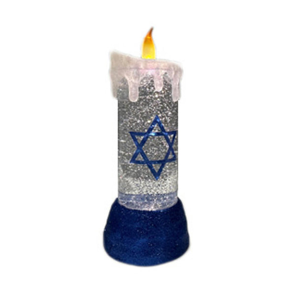 Melrose Hanukkah Candle Snow Globe 9.5"H