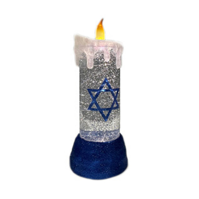Melrose Hanukkah Candle Snow Globe 9.5"H