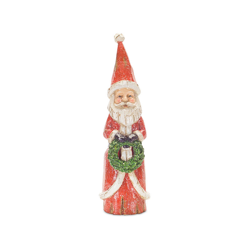 Melrose Distressed Wood Design Santa Figruine (Set of 3)