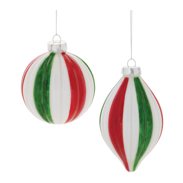 Melrose Ribbed Glass Ornament (Set of 12)