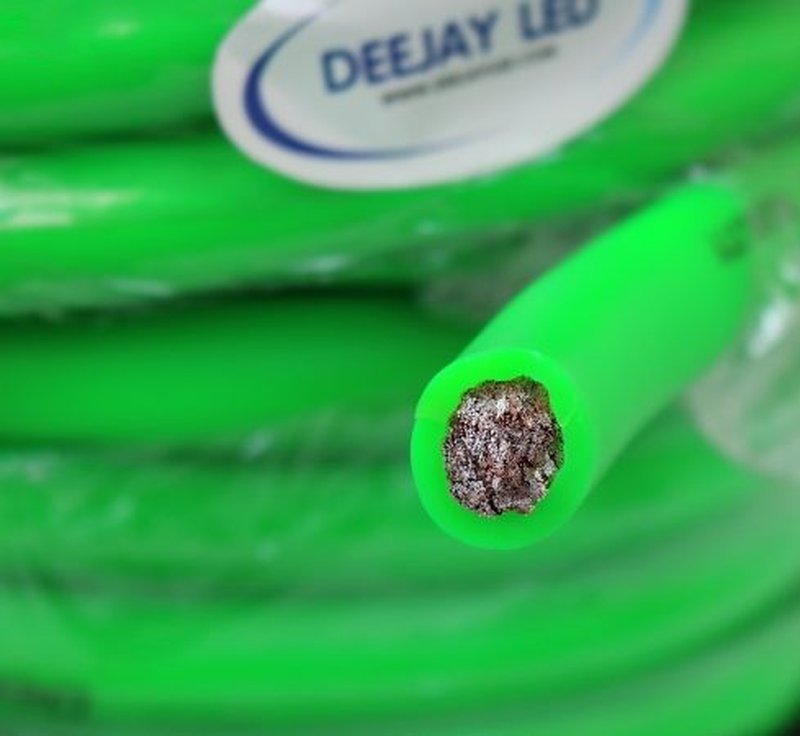 DeeJay LED TBH072GREENMIX 0 Gauge 72 Ft Power Cable - Green