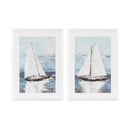 Melrose Framed Sail Boat Print Wall Decor, Nautical, Modern, Wood