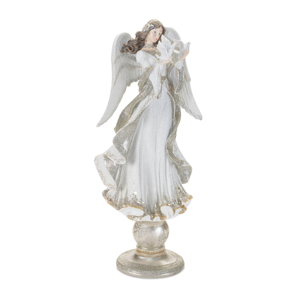 Melrose Holiday Angel Statue on Pedestal 20"H