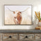 Melrose Framed Long Horn Cattle Wall Art 28"L, Modern, Rustic, Wood, Plastic