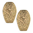Melrose Distressed Flat Metal Vase (Set of 2)