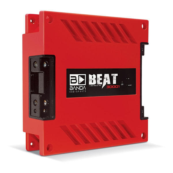 Banda BEAT3000.1RED 3000W RMS 1ch 1Ω Red Amplifier Subwoofer Subsonic Filter LPF