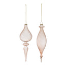 Melrose Ribbed Glass Finial Ornament (Set of 6)