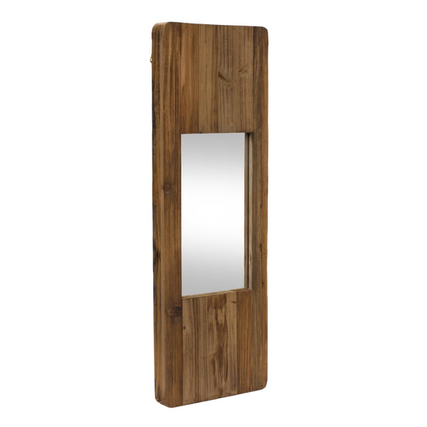 Melrose Rustic Wooden Wall Mirror 29"H, Rustic, Wood