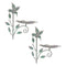 Melrose Iron Hummingbird Leaf Bird Feeder Garden Stake (Set of 2)