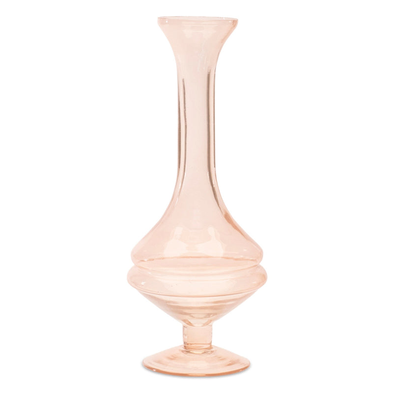 Melrose Pink Glass Stem Vase (Set of 2)