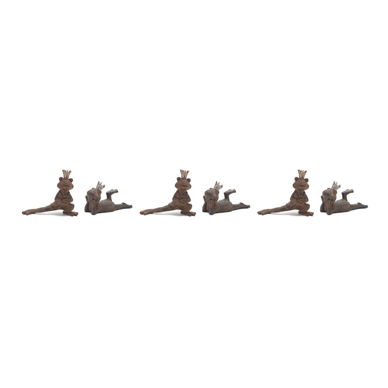 Melrose Royal Lounging Frog Figurine (Set of 6)
