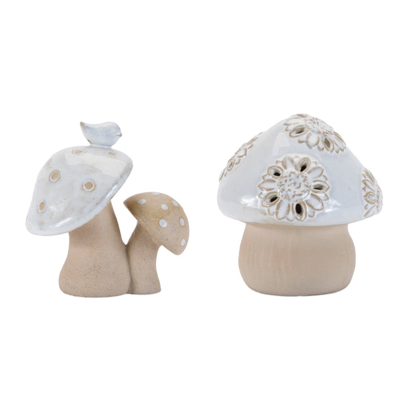 Melrose Porcelain Mushroom Decor (Set of 6)