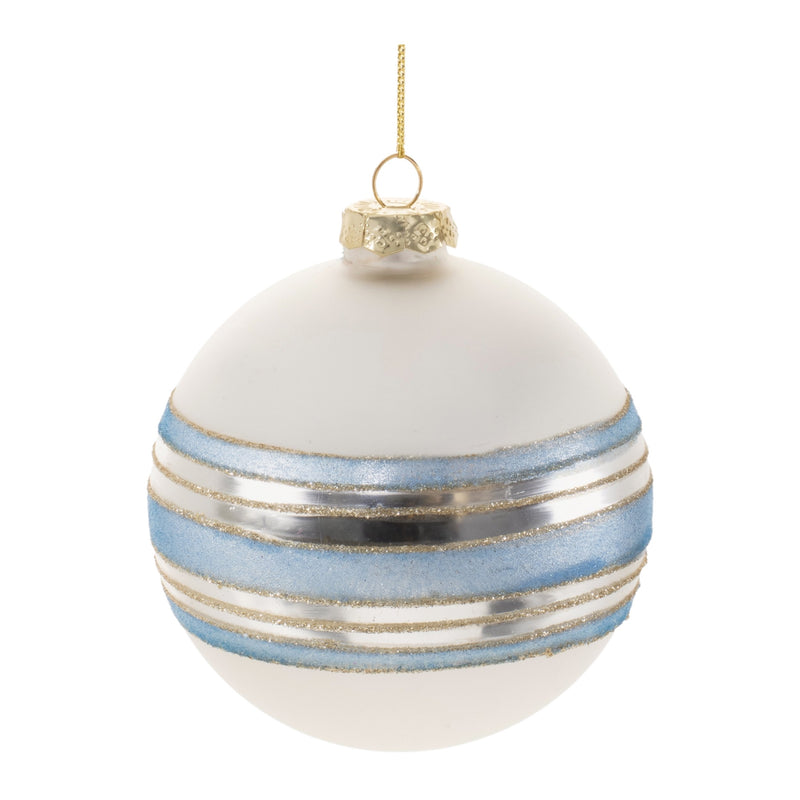 Melrose Striped Glass Ball Ornament (Set of 6)