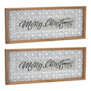 Melrose Ornate Metal Merry Christmas Sign (Set of 2)