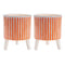 Melrose Footed Stripe Planter Set of 2 Planter, Dolomite