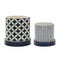 Melrose Geometric Pattern Planter with Plate Set of 2 Planter, Dolomite
