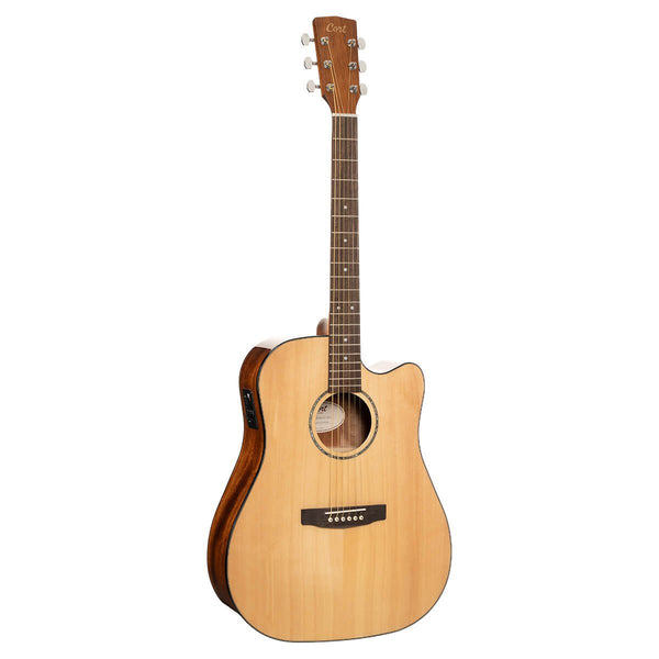 Cort Earth60CE Dreadnought Acoustic-Electric Guitar - Natural Gloss Solid Spruce
