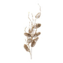 Melrose Snowy Glittered Pinecone Twig Spray (Set of 4)