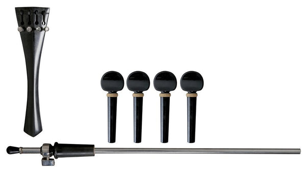 GEWA Cello Fitting Set Ebony Medium 4/4 Lightwood Trim