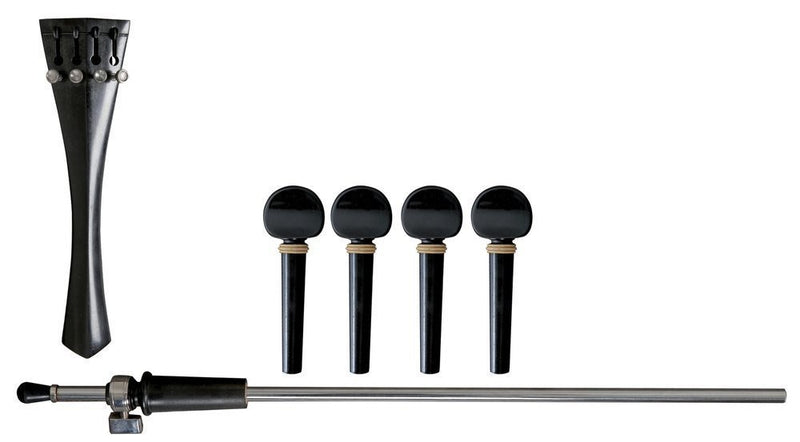 GEWA Cello Fitting Set Ebony Medium 4/4 Lightwood Trim