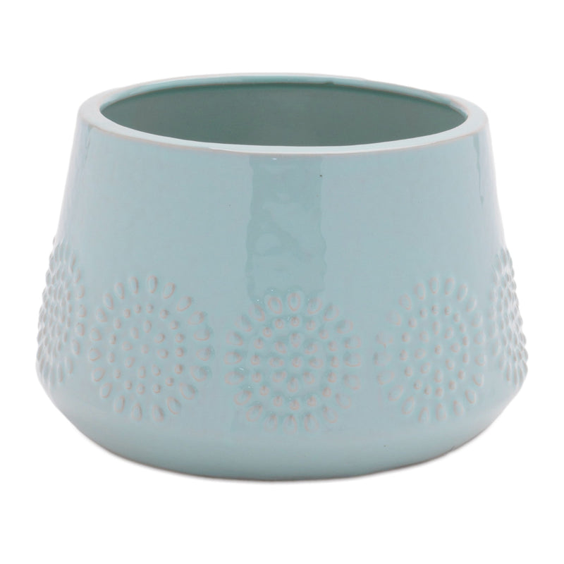 Melrose Ceramic Starburst Pattern Planter Set of 2 Planter, Ceramic