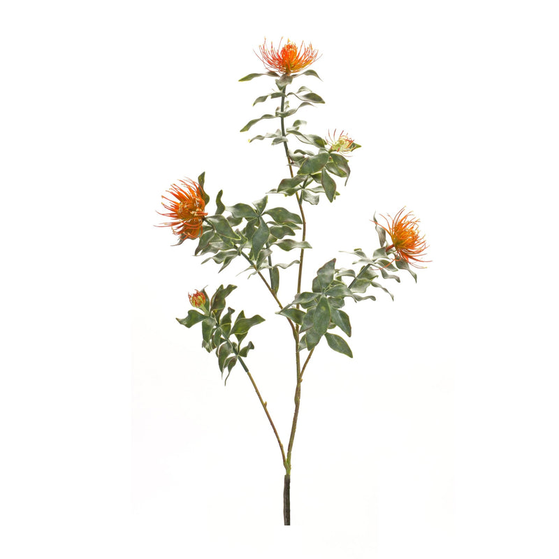 Melrose Orange Flocked Protea Spray (Set of 6)