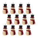 Melrose Wooden Snowman Ornament (Set of 12)