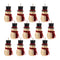 Melrose Wooden Snowman Ornament (Set of 12)