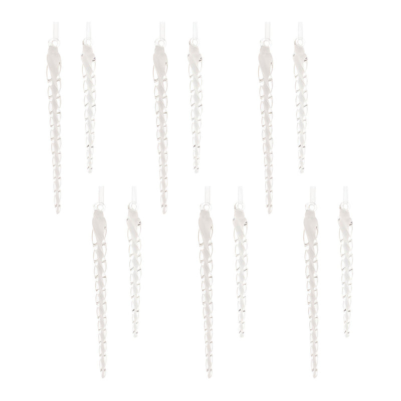Melrose Swirled Glass Icicle Ornament (Set of 12)