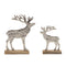 Melrose Metal Deer Silhouette with Wood Base (Set of 2)