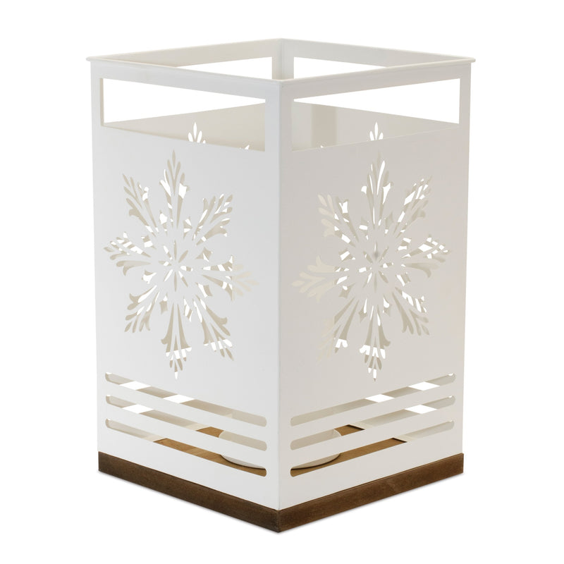 Melrose Snowflake Cut-Out Metal Candle Holder (Set of 2)