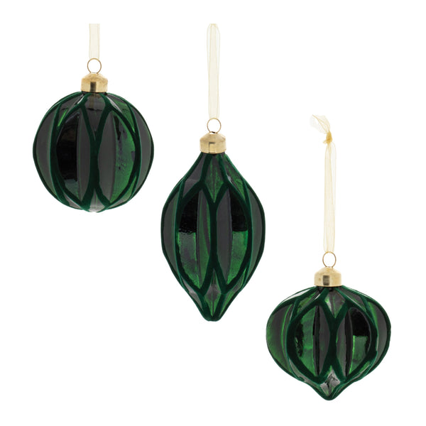 Melrose Velvet Glass Ornament (Set of 12)