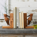Melrose Pine Wood Woodpecker Bird Bookend (Set of 2)