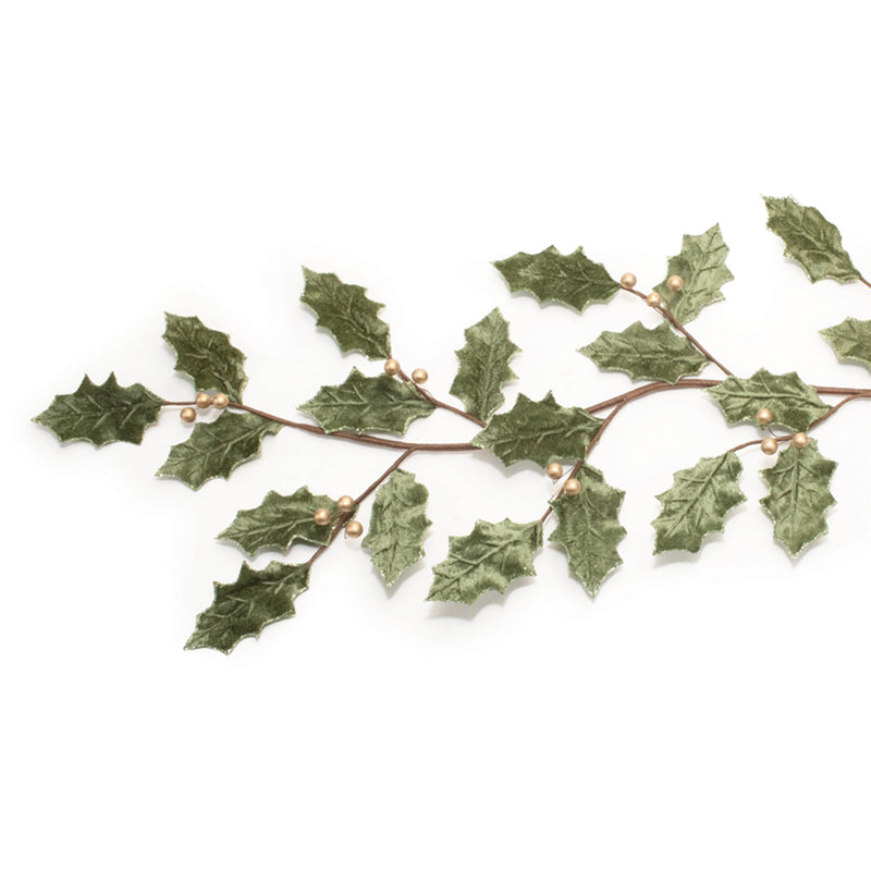 Melrose Glittered Holly Leaf Garland (Set of 2)