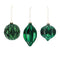 Melrose Green Textured Harlequin Glass Ornament (Set of 6)