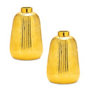 Melrose Ribbed Metallic Ceramic Vase (Set of 2)