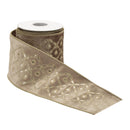 Melrose Brown Wired Ribbon 4" x 5 Yds.