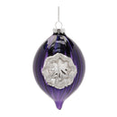 Melrose Purple Glass Reflector Ornaments – Set of 12