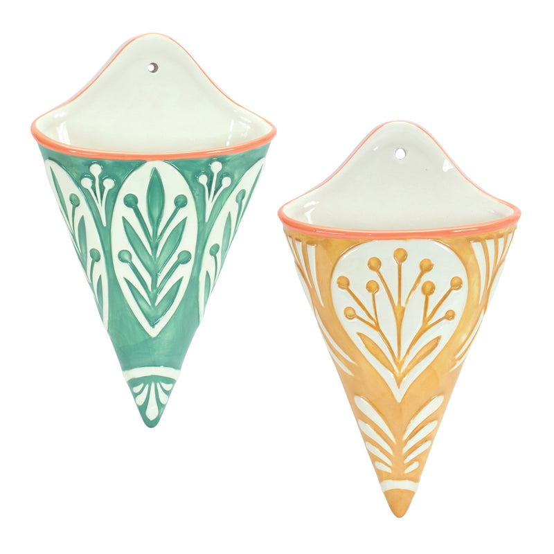 Melrose Ornamental Ceramic Wall Pocket