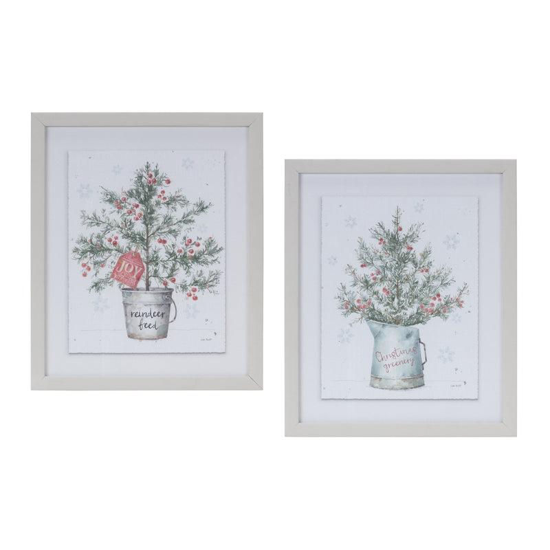 Melrose Potted Pine Tree Wall Art (Set of 2)