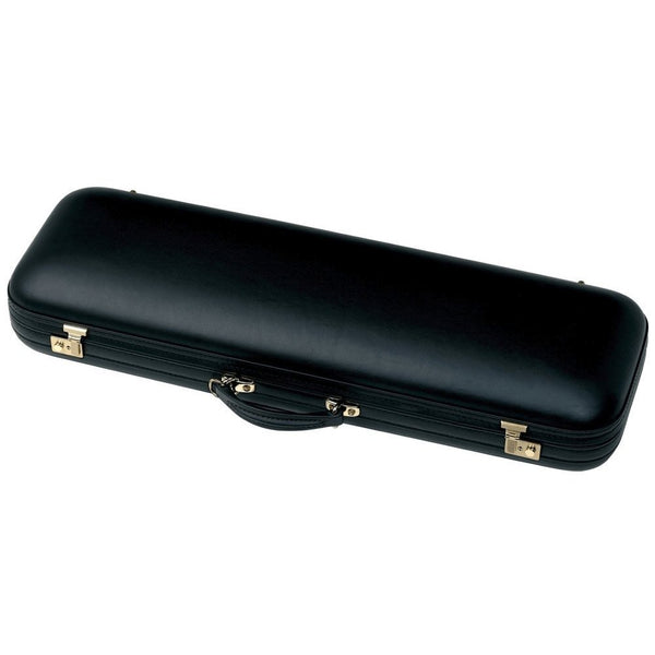 GEWA Jaeger Prestige Leather 4/4 Violin Case - Black Calf Leather/Burgundy