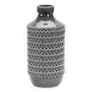 Melrose Goemetric Terra Cotta Vase with Black Finish 14"H