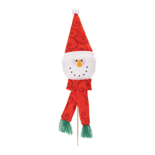 Melrose Plush Snowman Head Pick (Set of 6)