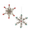 Melrose Jeweled Tinsel Snowflake Ornament (Set of 12)