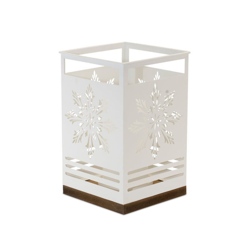 Melrose Snowflake Cut-Out Metal Candle Holder (Set of 2)