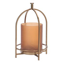 Melrose Amber Glass Candle Holder with Arched Frame 11.25"H