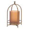 Melrose Amber Glass Candle Holder with Arched Frame 11.25"H