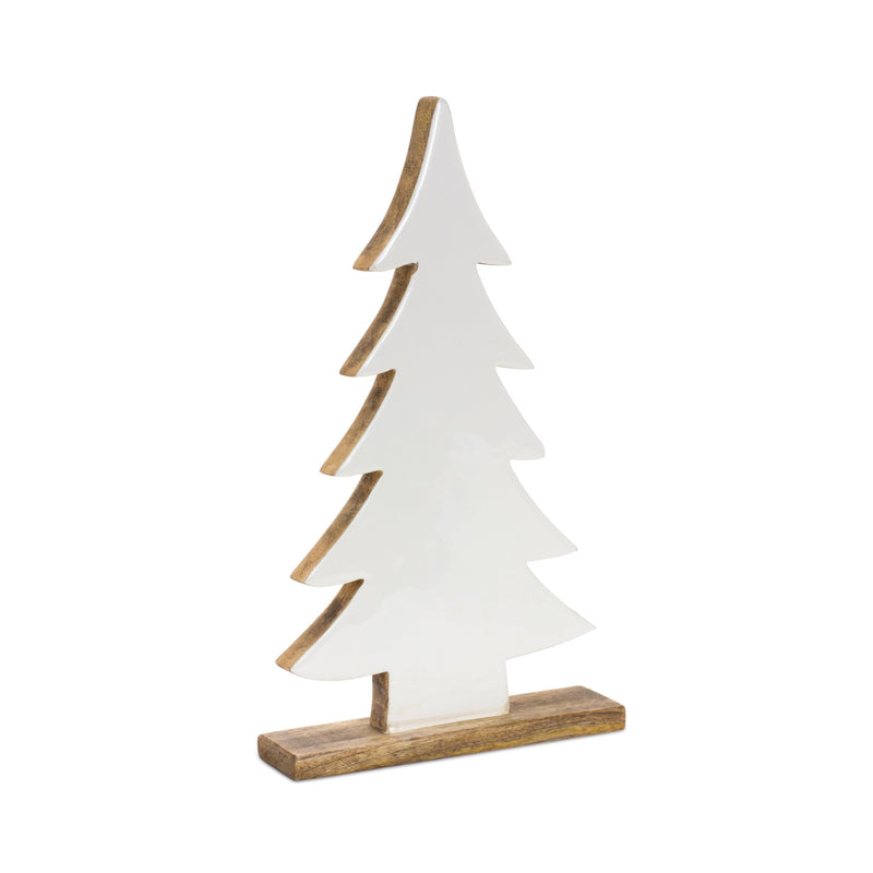 Melrose Pine Tree on Natural Wood Base (Set of 2)