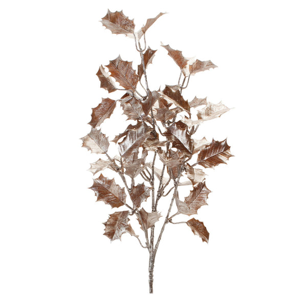 Melrose Metallic Holly Leaf Spray (Set of 6)